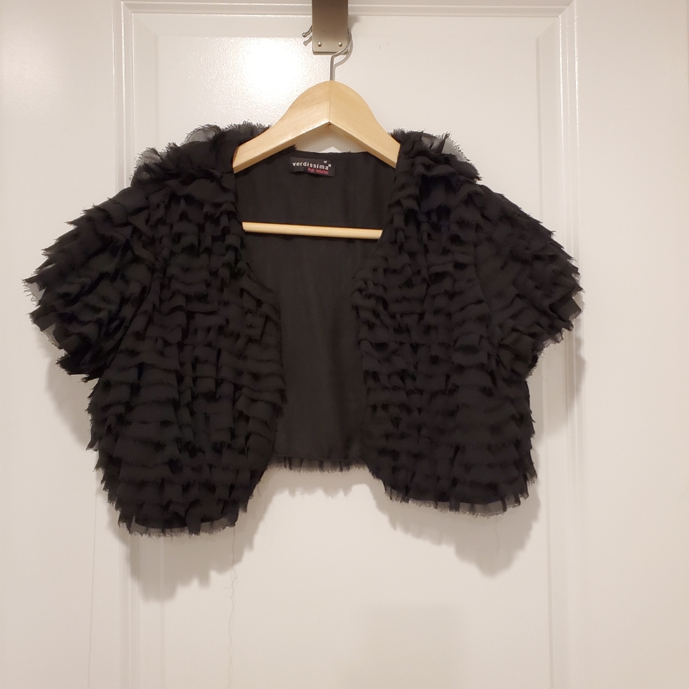 Black lace vest